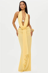The set showing the slim fit and sleeveless design.
