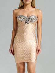 Sleeveless floral party gown with sparkling sequins