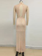 Sleeveless rhinestone party dress perfect for cocktail events