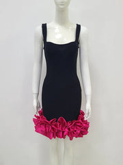 Sleeveless summer cocktail dress with bodycon fit