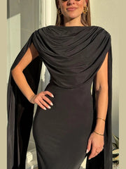 Slim sleeveless maxi gown in high-stretch fabric
