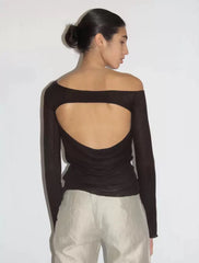 Women’s minimalist wool blend fashion top