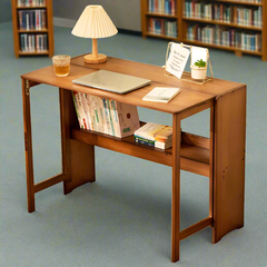 Compact computer table styled as a bedside workstation