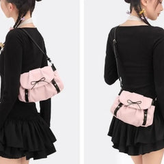 Soft hobo-style pastel pink handbag for women