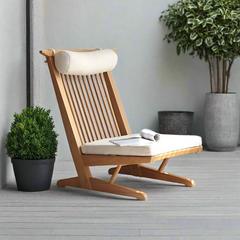 Solid wood high back recliner chair with cushion