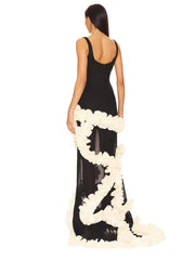 Spaghetti strap trumpet mermaid gown with slim bodycon fit