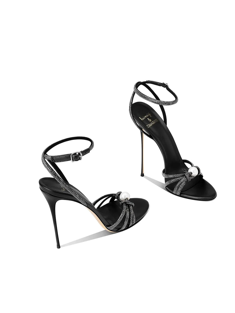 Sparkling high heel party sandals designed for fashion-forward women