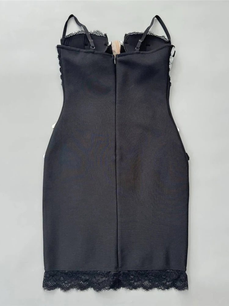 Sexy clubwear mini dress with sleek straight silhouette