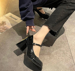 Elegant thick heel Mary Jane shoes for women