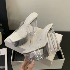 Women’s super high heel with clear strap