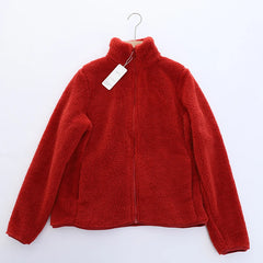 Stand collar winter coat with side pockets