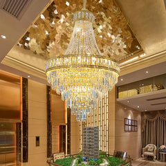 Statement crystal pendant chandelier for grand entrances