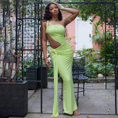 Statement evening dress styled for confident club looks