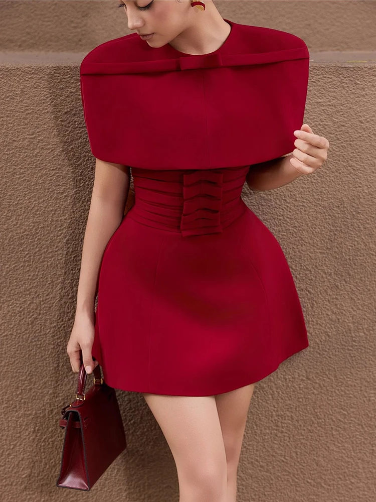 Close-up of the strapless corset bodice showing waist boning lines and clean shaping that defines the midsection with a tailored finish.