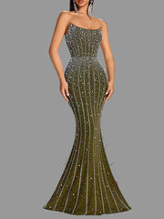 Strapless sequin mermaid gown with fitted silhouette