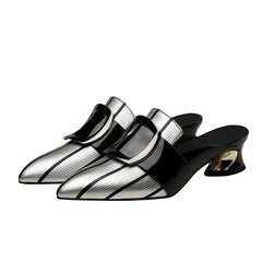 Chic low heel pointed toe pumps for casual parties