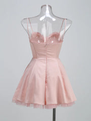Sweet style women’s mini dress with spaghetti straps- back
