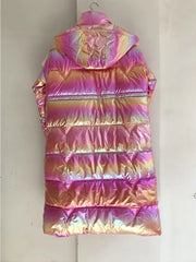 Full length waterproof winter coat with chain details