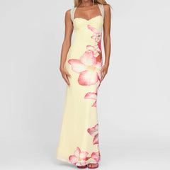 A full-length shot of the sheath ankle-length gown, highlighting its elegant silhouette.