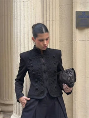 tonal-pattern-detail-mandarin-collar-blazer-black-closeup