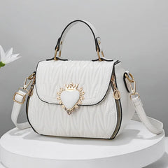 Fashionable white crossbody handbag with adjustable strap