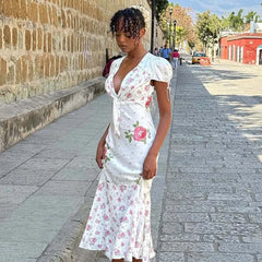 Trumpet silhouette dress perfect for garden parties and brunch