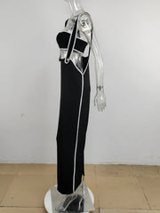 Women’s slim-fit evening gown with two-piece style