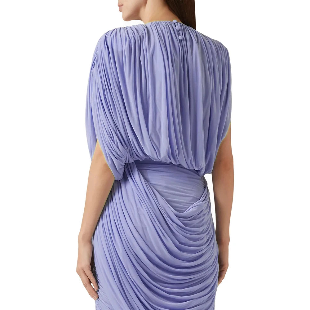 Matching set with sculpted ruching designed for evening occasions