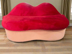 Statement red velvet loveseat sofa for modern interiors