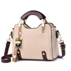 Compact everyday satchel purse with interior compartments