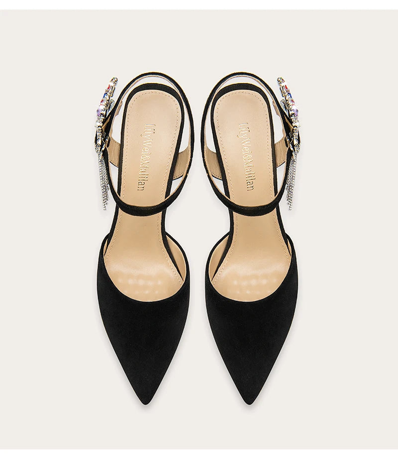 Vibrant crystal party sandals adding sparkle to evening fashion outfits