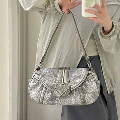 Vintage hot girl style leopard crossbody purse