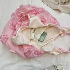 Vintage-inspired pink shoulder bag with cottagecore style

