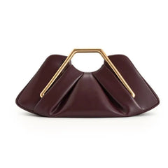 Vintage pleated PU evening clutch with unique soft shape
