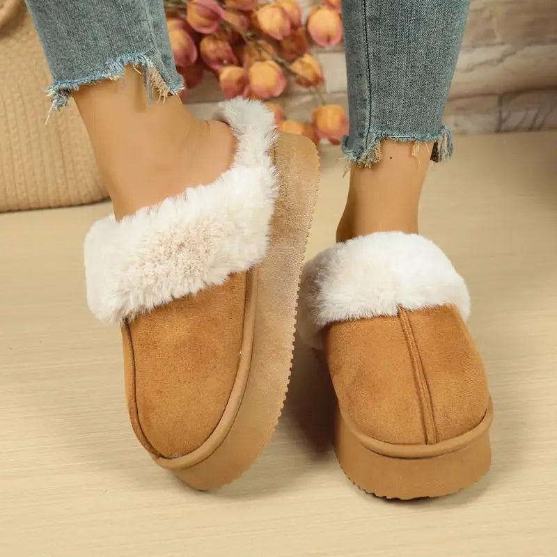 Women’s casual warm suede snow boots for cold weather