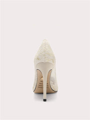 Women’s lace mesh evening pumps for weddings