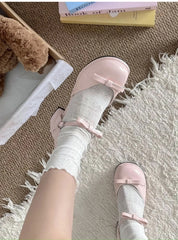 Feminine pink block heel shoes with open toe design