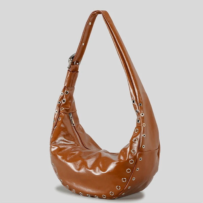 Trending Y2K brown hobo bag for street and casual wear