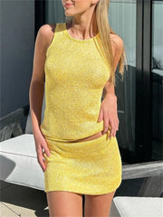 Casual slim fit knitwear two-piece set for women