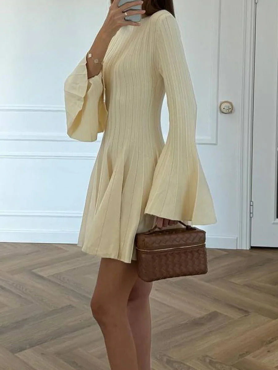 Yellow office chic mini dress perfect for autumn transitions and work events