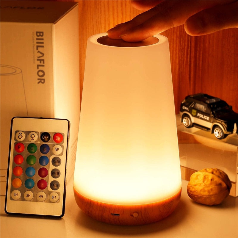 13 Color Changing RGB Remote Control Touch Dimmable USB Lamp 