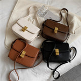 3 Layers Vintage Box Crossbody PU Leather Handbag 