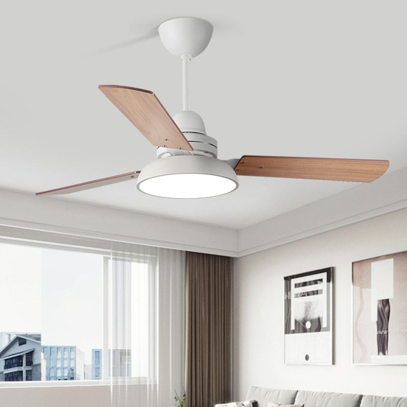 42 48 inch Wood Blades Reversible Low Floor DC Motor Fan Lamp 