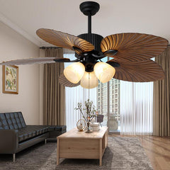 52“ Glass Remote Control Ceiling Fan Light 110V- 220V 