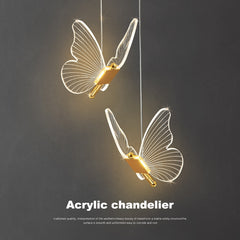 Led Acrylic Butterfly Chandelier Room  Decor Pendant Lights