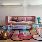 Acrylic Side Table Round Colorful Rainbow Clear Coffee Table 