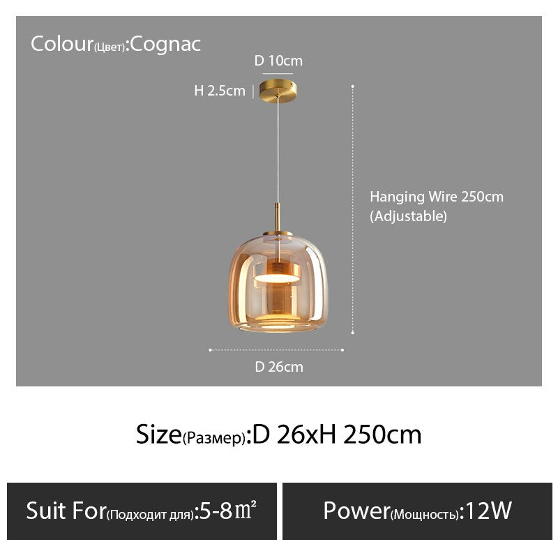All-copper Bedside Designer Small Pendant Lamp 