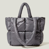 Large Padded Quilted Solid Tote Bag