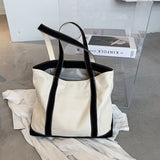 Solid Canvas Shopping Tote Bag