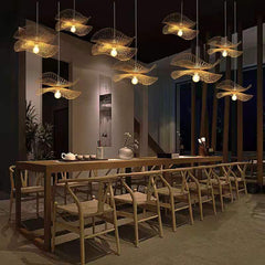 Bamboo Woven Wicker Chandeliers Rattan Shade Cap Pendant lights 